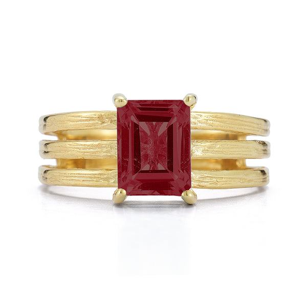 14K Gold 1.3CT 8x6mm 2.5CT Garnet Cocktail Ring