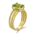 14K Gold 1.3CT 8x6mm 1.5CT Peridot Cocktail Ring