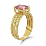 14K Gold 1.3CT 8x6mm 1.5CT Pink Tourmaline Cocktail Ring