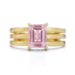 14K Gold 1.3CT 8x6mm 1.0CT Rose Quartz Cocktail Ring