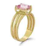 14K Gold 1.3CT 8x6mm 1.0CT Rose Quartz Cocktail Ring