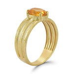 14K Gold 1.17CT Oval Citrine Cocktail Ring