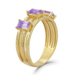 14K Gold 0.96CT Amethyst Cut-Out Cocktail Ring