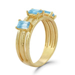 14K Gold 1.05CT Blue Topaz Cut-Out Cocktail Ring