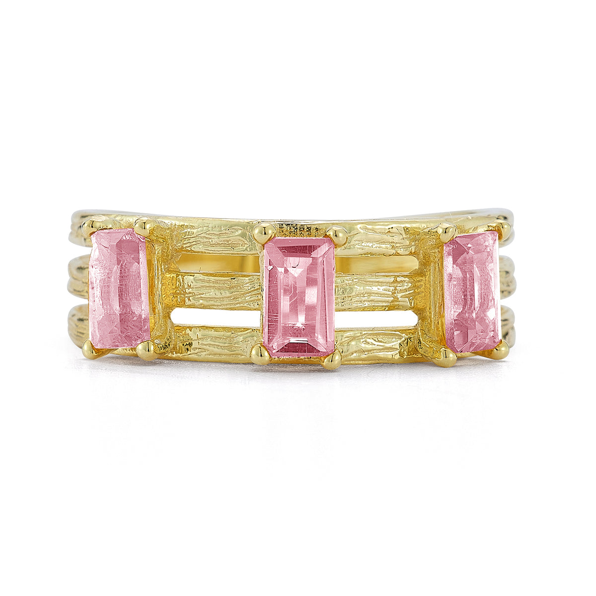 14K Gold 0.93CT Rose Quartz Cut-Out Cocktail Ring