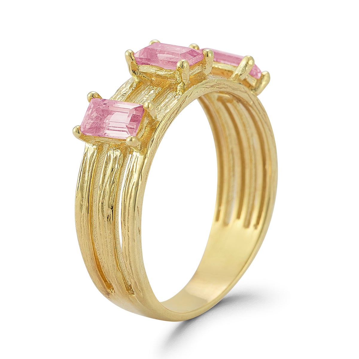 14K Gold 0.93CT Rose Quartz Cut-Out Cocktail Ring
