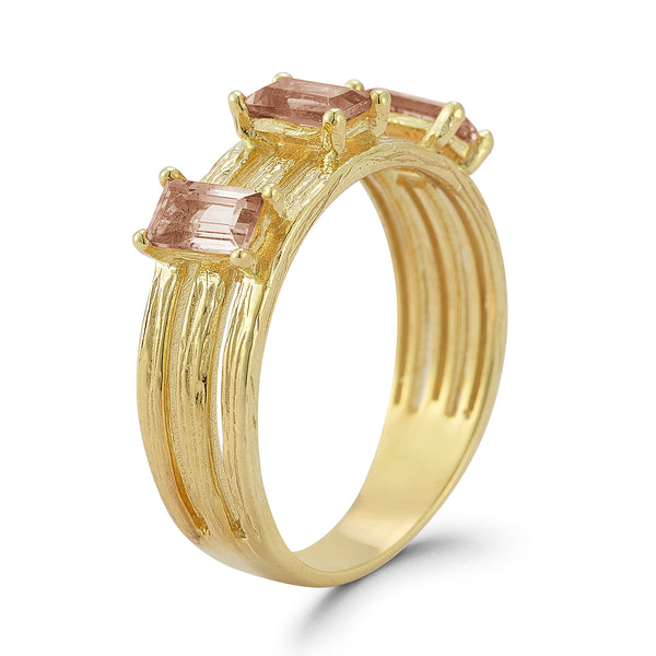 14K Gold 0.93CT Smokey Topaz Cut-Out Cocktail Ring