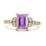 14K Gold 0.09 ct. tw. Diamond & 1.3CT Amethyst Cocktail Ring