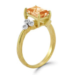 14K Gold 0.09 ct. tw. Diamond & 1.5CT Citrine Cocktail Ring