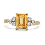 14K Gold 0.09 ct. tw. Diamond & 1.5CT Citrine Cocktail Ring