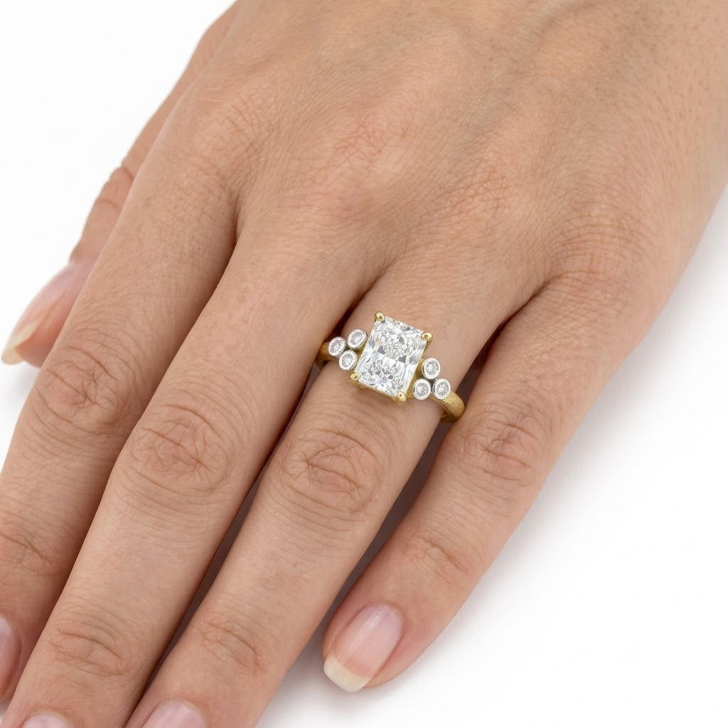 14K Gold 0.09 ct. tw. Natural Diamond & 1.55CT Lab Grown Cocktail Ring