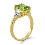 14K Gold 0.09 ct. tw. Diamond & 1.5CT Peridot Cocktail Ring