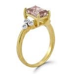 14K Gold 0.09 ct. tw. Diamond & 1.0CT Smokey Topaz Cocktail Ring