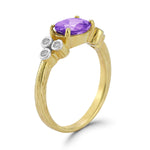 14K Gold 0.09 ct. tw. Diamond & 1.14CT Amethyst Cocktail Ring