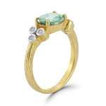 14K Gold 0.09 ct. tw. Diamond & 1.1CT Green Amethyst Cocktail Ring