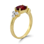 14K Gold 0.09 ct. tw. Diamond & 1.66CT Garnet Cocktail Ring