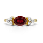 14K Gold 0.09 ct. tw. Diamond & 1.66CT Garnet Cocktail Ring