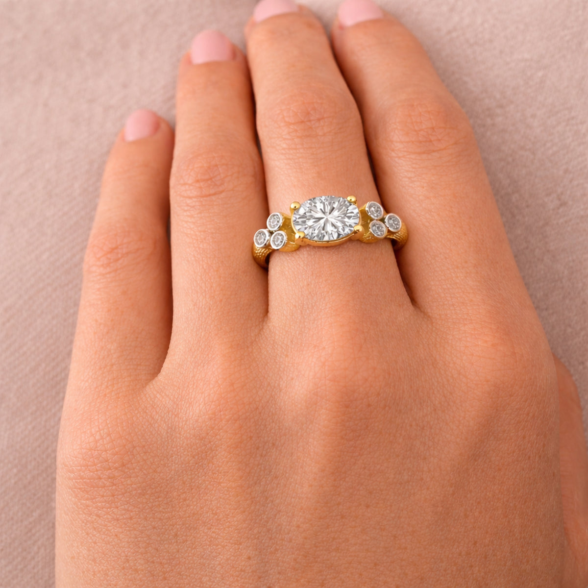 14K Gold 0.09 ct. tw. Natural Diamond & 1.04 ct. tw. Lab Grown Diamond Cocktail Ring