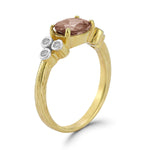 14K Gold 0.09 ct. tw. Diamond & 1.17CT Smokey Topaz Cocktail Ring