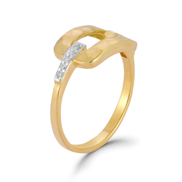 14K Gold 0.05 ct. tw. Open Rectangle Ring