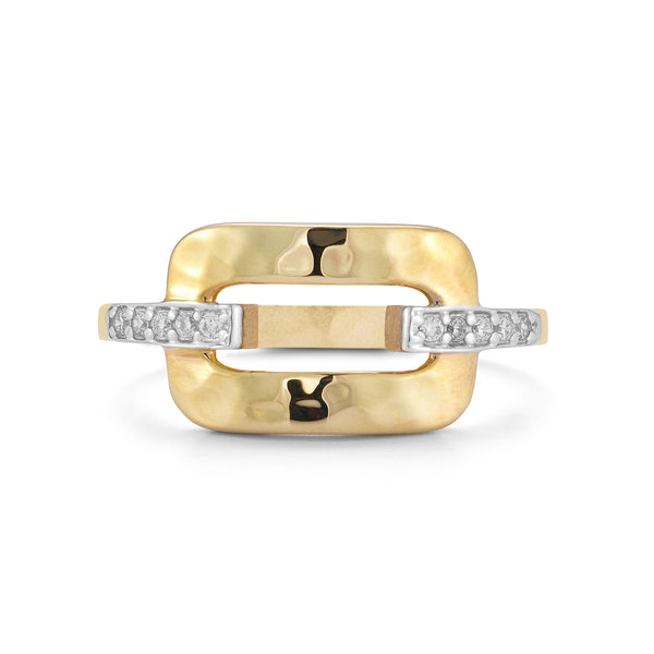 14K Gold 0.05 ct. tw. Open Rectangle Ring