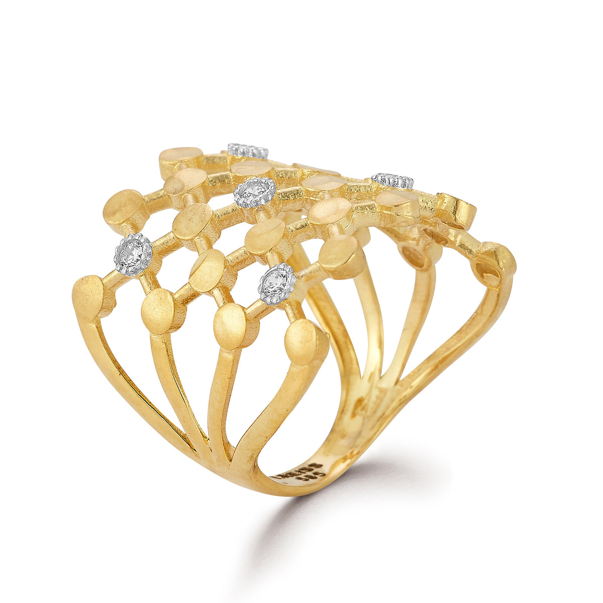 14K Gold 0.12 ct. tw. Beehive Ring