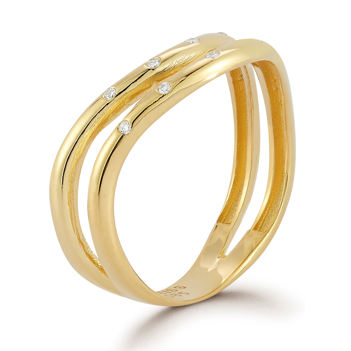 14K Gold 0.20 ct. tw. Chevron Ring