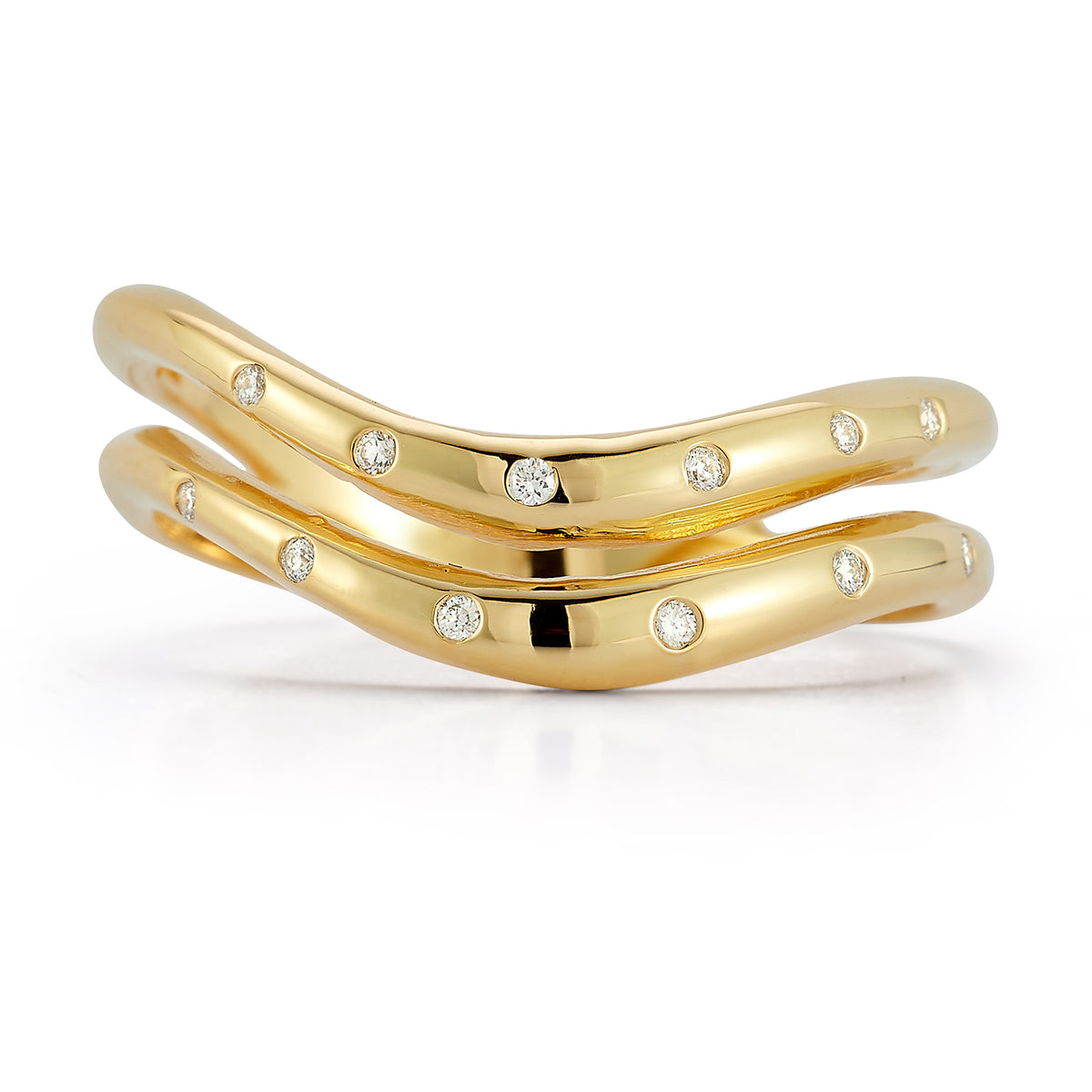 14K Gold 0.20 ct. tw. Chevron Ring