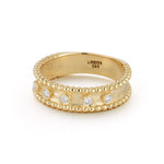 14K Gold 0.13 ct. tw. Lab Grown 5.5mm Beaded Ring