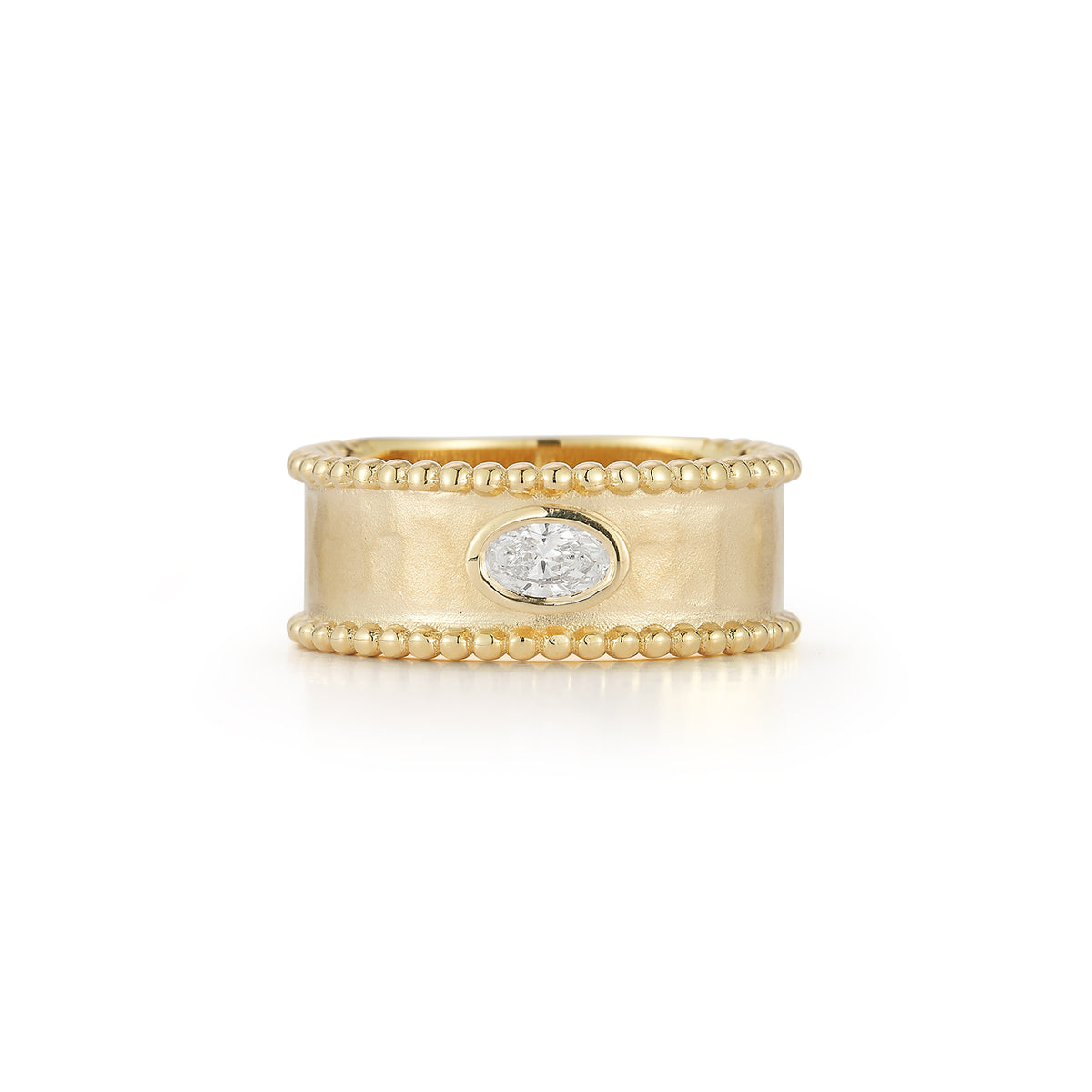 14K Gold 0.25 ct. tw. Lab Grown 8mm Beaded Ring
