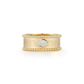 14K Gold 0.25 ct. tw. Lab Grown 8mm Beaded Ring