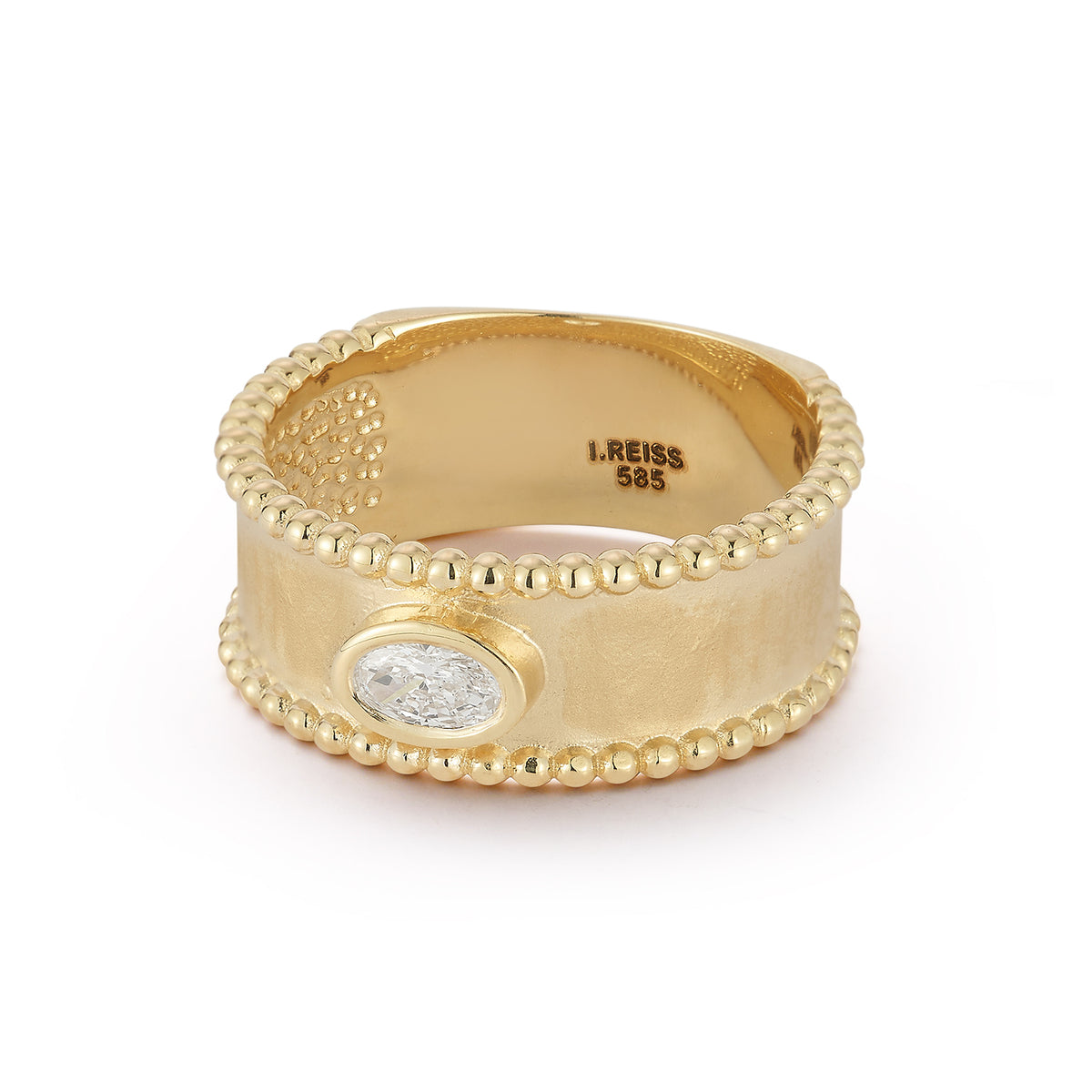 14K Gold 0.25 ct. tw. Lab Grown 8mm Beaded Ring