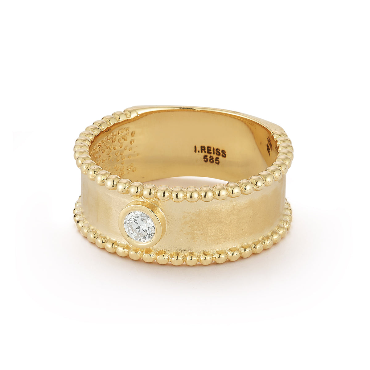 14K Gold 0.15 ct. tw. Lab Grown 8mm Beaded Ring