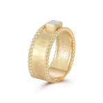 14K Gold 0.25 ct. tw. Lab Grown 8mm Rectangle Diamond Beaded Ring