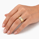 14K Gold 0.25 ct. tw. Lab Grown 8mm Rectangle Diamond Beaded Ring