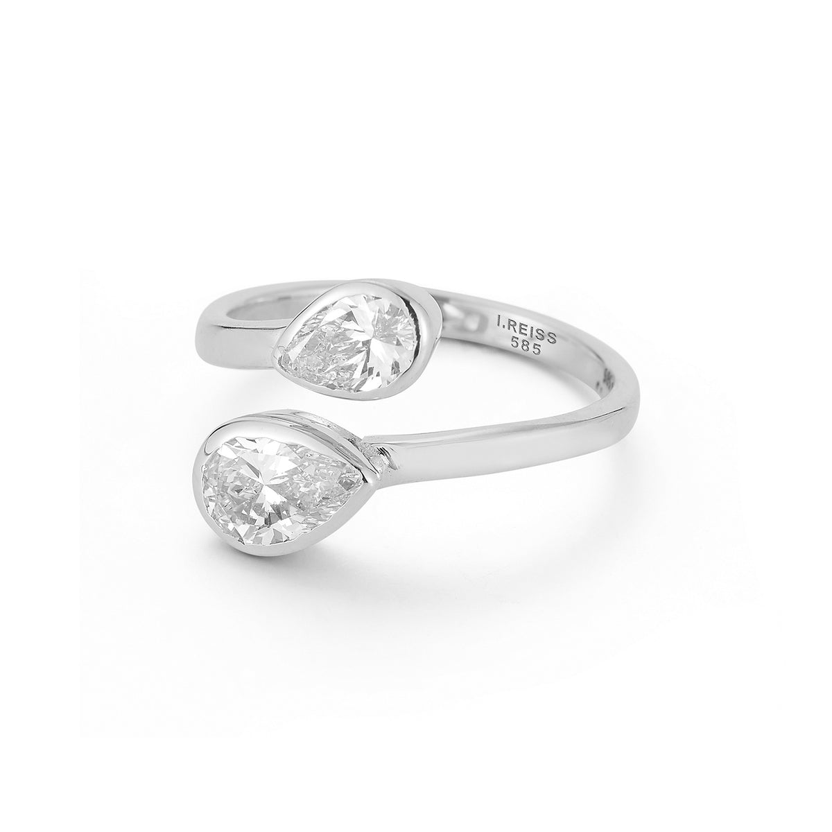 14K Gold 1.25 ct. tw. Wrap-Around Lab Grown Tear-Drop Shaped Diamond Ring