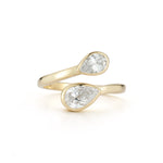 14K Gold 1.25 ct. tw. Wrap-Around Lab Grown Tear-Drop Shaped Diamond Ring