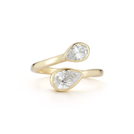 14K Gold 1.25 ct. tw. Wrap-Around Lab Grown Tear-Drop Shaped Diamond Ring