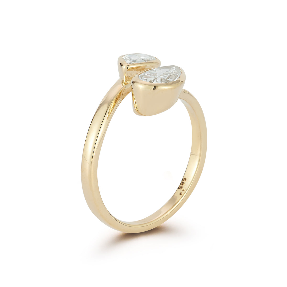 14K Gold 1.25 ct. tw. Wrap-Around Lab Grown Tear-Drop Shaped Diamond Ring