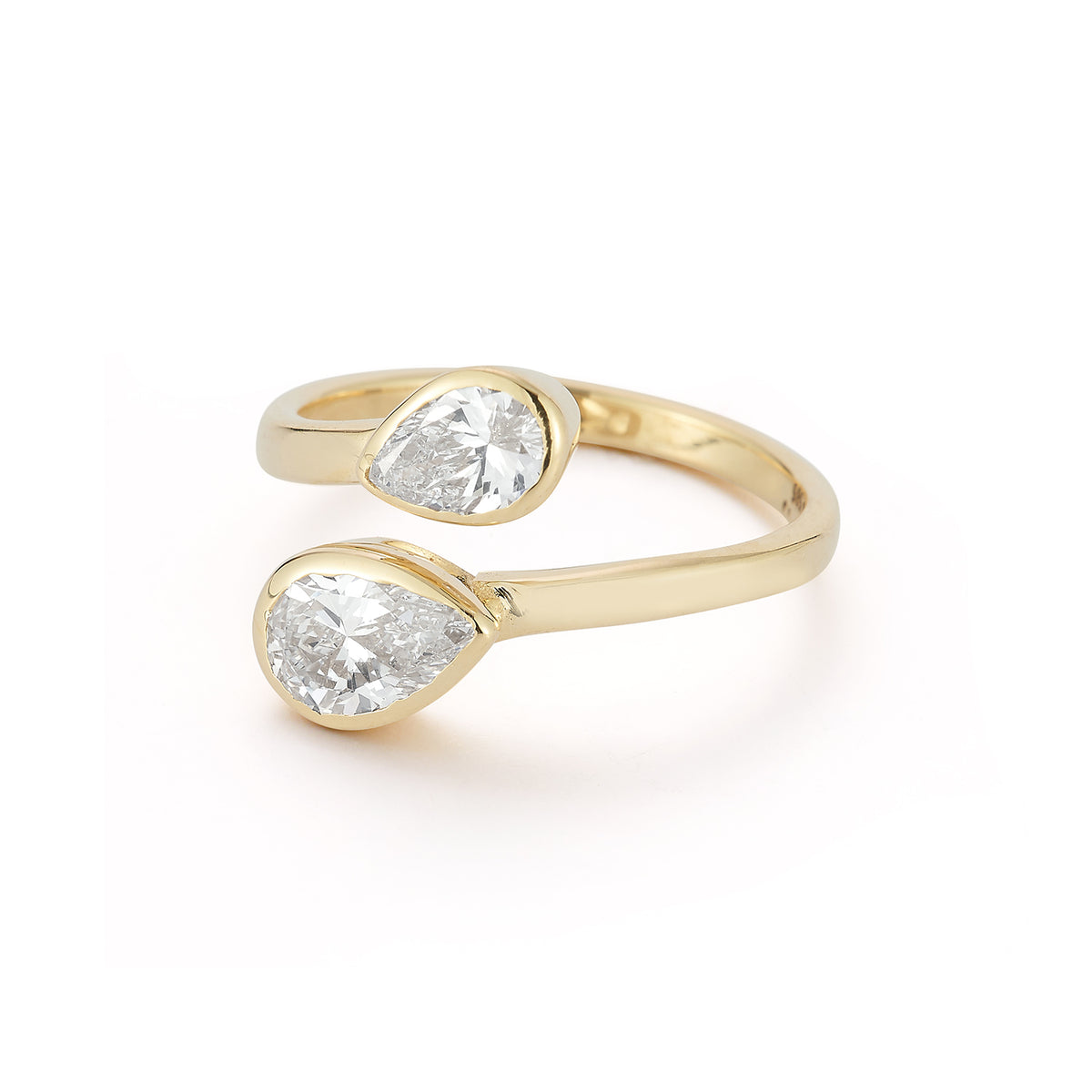 14K Gold 1.25 ct. tw. Wrap-Around Lab Grown Tear-Drop Shaped Diamond Ring