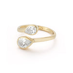 14K Gold 1.25 ct. tw. Wrap-Around Lab Grown Tear-Drop Shaped Diamond Ring