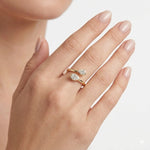 14K Gold 1.25 ct. tw. Wrap-Around Lab Grown Tear-Drop Shaped Diamond Ring