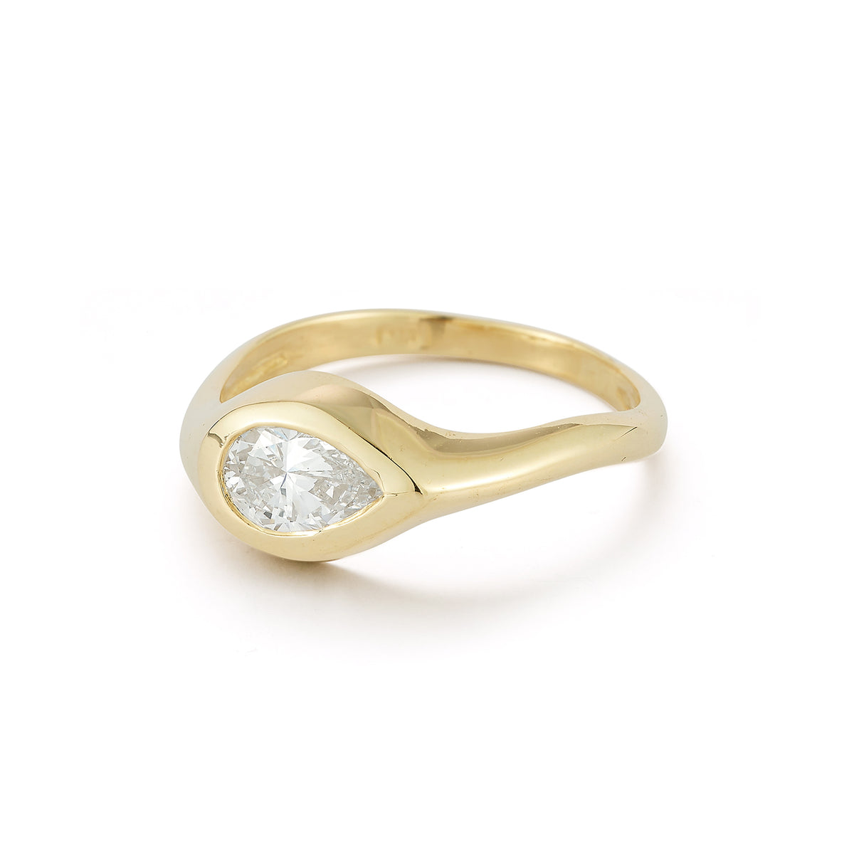 14K Gold 0.75 ct. tw. Lab Grown Tear-Drop Diamond Pinky Ring