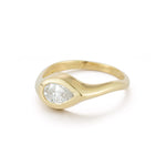14K Gold 0.75 ct. tw. Lab Grown Tear-Drop Diamond Pinky Ring