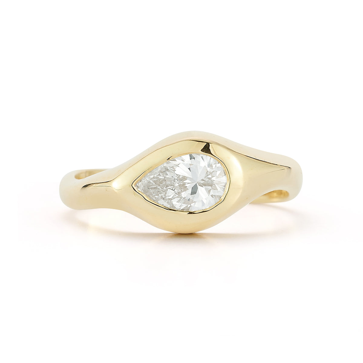 14K Gold 0.75 ct. tw. Lab Grown Tear-Drop Diamond Pinky Ring