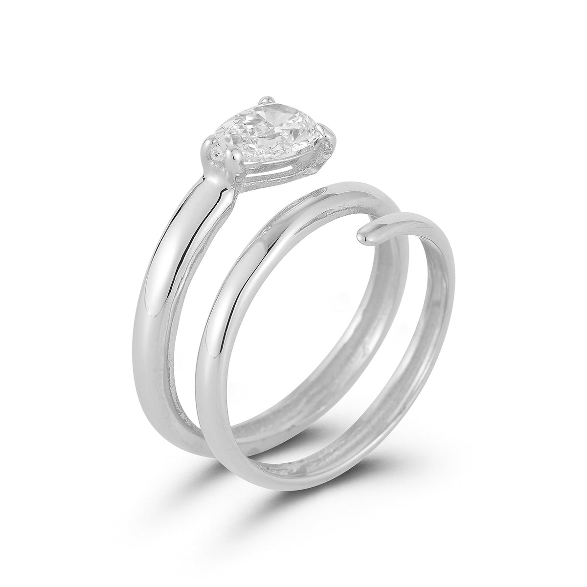 14K Gold 1.0 ct. tw. Lab Grown Tear-Drop Diamond Cocktail Ring