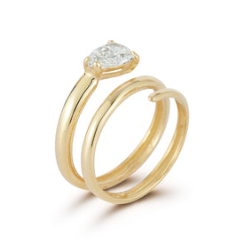 14K Gold 1.0 ct. tw. Lab Grown Tear-Drop Diamond Cocktail Ring