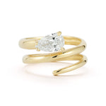 14K Gold 1.0 ct. tw. Lab Grown Tear-Drop Diamond Cocktail Ring