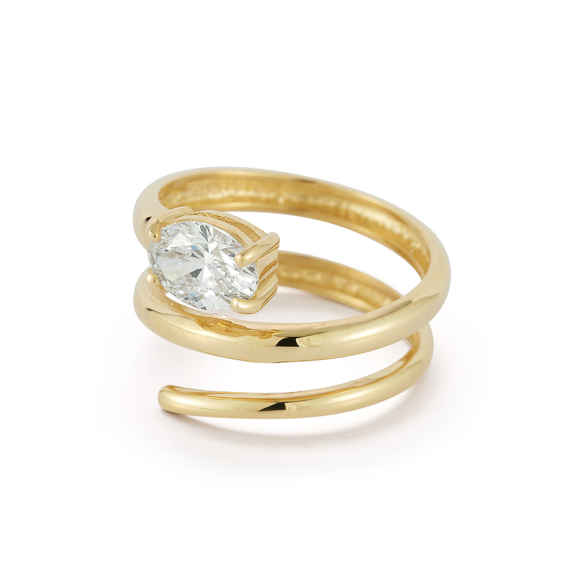 14K Gold 1.0 ct. tw. Lab Grown Round-Shaped Diamond Wrap-Around Ring