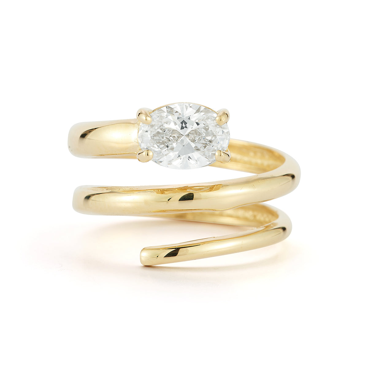 14K Gold 1.0 ct. tw. Lab Grown Round-Shaped Diamond Wrap-Around Ring